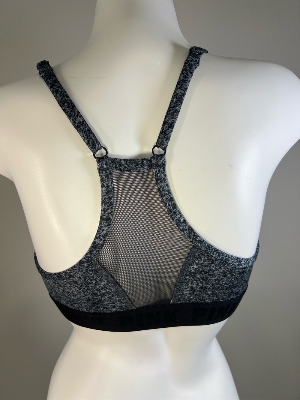 PINK Victoria's Secret Heathered Charcoal Ultimate Lightly Lines Sports Bra M - Picture 4 of 11